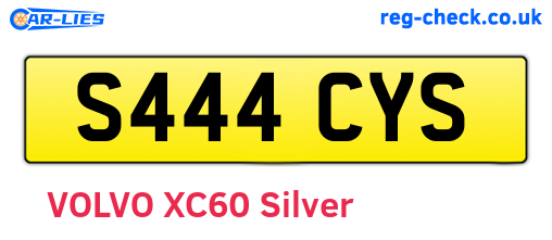 S444CYS are the vehicle registration plates.