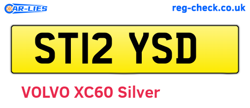 ST12YSD are the vehicle registration plates.