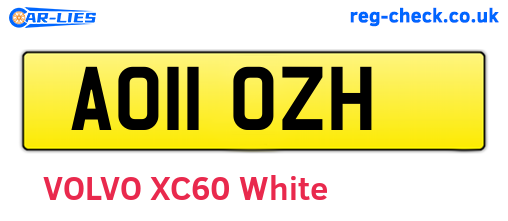 AO11OZH are the vehicle registration plates.
