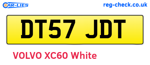 DT57JDT are the vehicle registration plates.