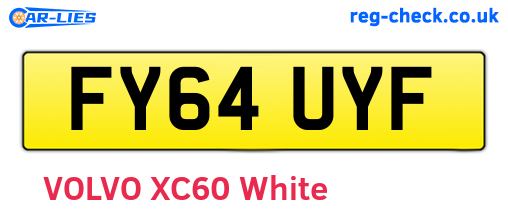 FY64UYF are the vehicle registration plates.