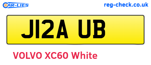 J12AUB are the vehicle registration plates.