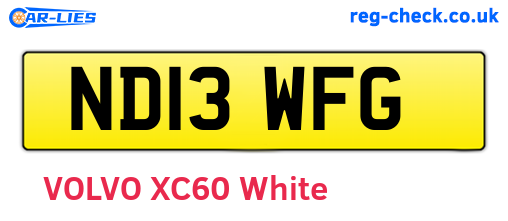 ND13WFG are the vehicle registration plates.
