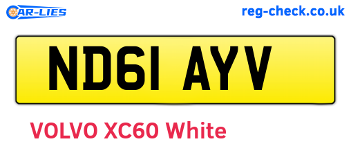 ND61AYV are the vehicle registration plates.