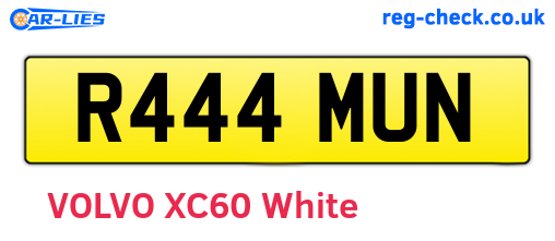 R444MUN are the vehicle registration plates.