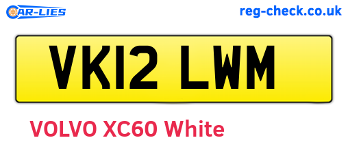 VK12LWM are the vehicle registration plates.