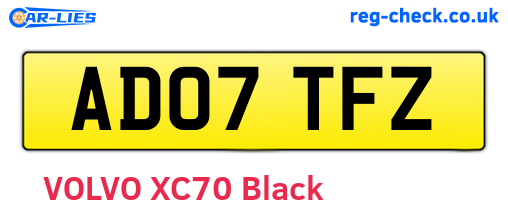 AD07TFZ are the vehicle registration plates.