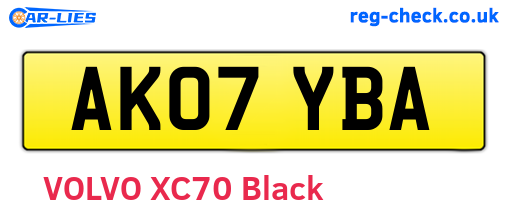 AK07YBA are the vehicle registration plates.