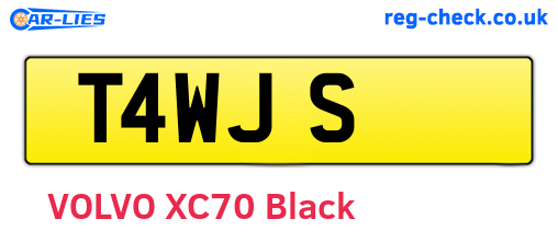 T4WJS are the vehicle registration plates.