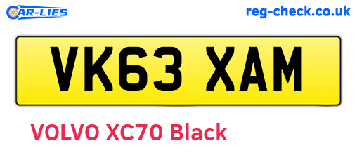 VK63XAM are the vehicle registration plates.