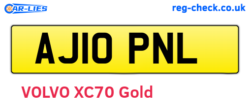 AJ10PNL are the vehicle registration plates.
