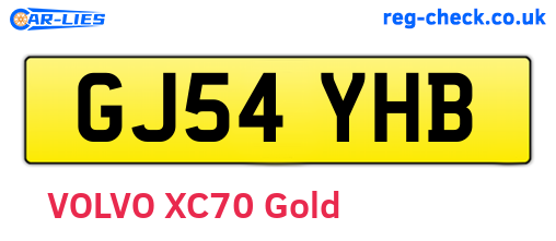 GJ54YHB are the vehicle registration plates.