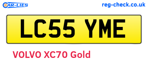 LC55YME are the vehicle registration plates.