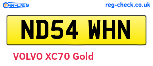 ND54WHN are the vehicle registration plates.