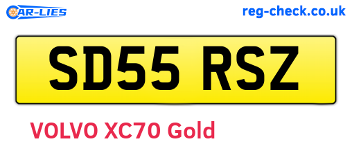 SD55RSZ are the vehicle registration plates.