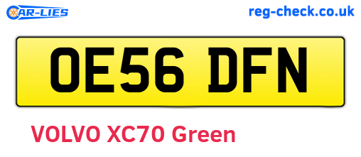 OE56DFN are the vehicle registration plates.