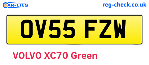 OV55FZW are the vehicle registration plates.
