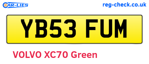 YB53FUM are the vehicle registration plates.