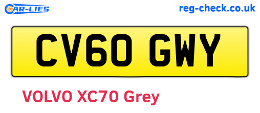 CV60GWY are the vehicle registration plates.