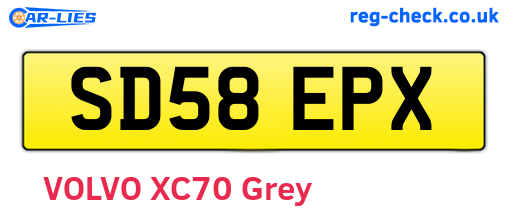 SD58EPX are the vehicle registration plates.