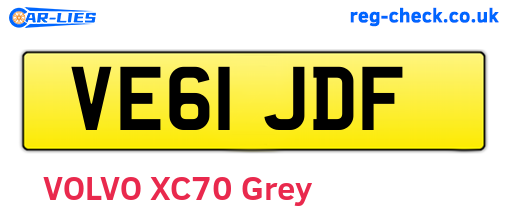 VE61JDF are the vehicle registration plates.