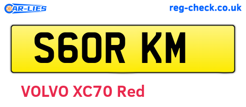 S60RKM are the vehicle registration plates.