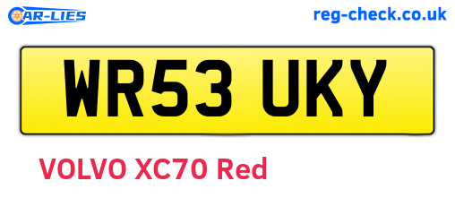 WR53UKY are the vehicle registration plates.