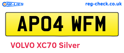 AP04WFM are the vehicle registration plates.