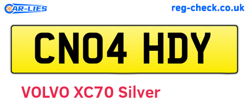 CN04HDY are the vehicle registration plates.