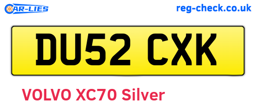 DU52CXK are the vehicle registration plates.