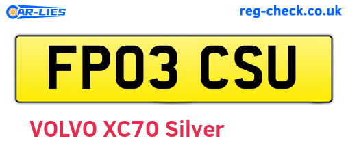 FP03CSU are the vehicle registration plates.