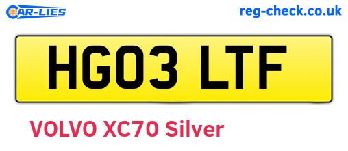 HG03LTF are the vehicle registration plates.