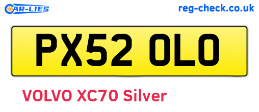 PX52OLO are the vehicle registration plates.