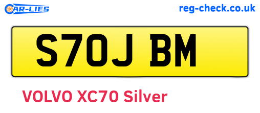 S70JBM are the vehicle registration plates.