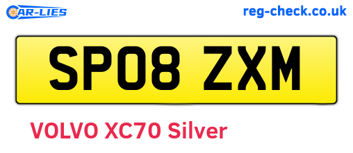 SP08ZXM are the vehicle registration plates.