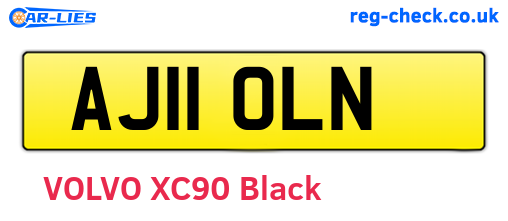 AJ11OLN are the vehicle registration plates.