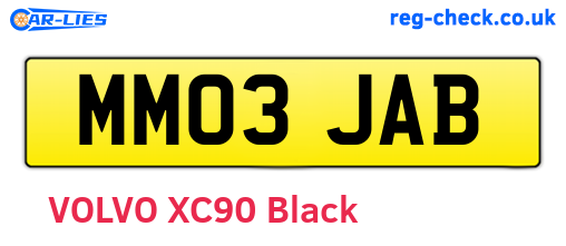 MM03JAB are the vehicle registration plates.