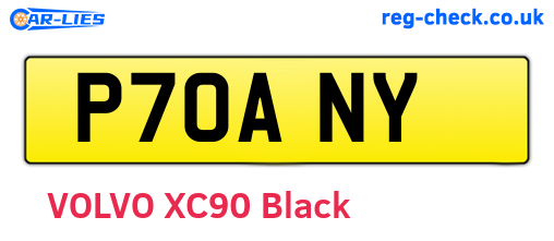 P70ANY are the vehicle registration plates.