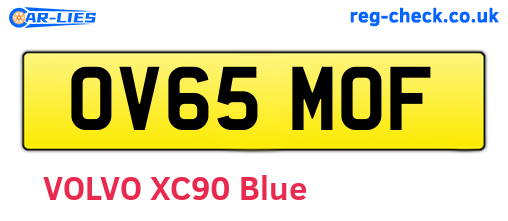 OV65MOF are the vehicle registration plates.