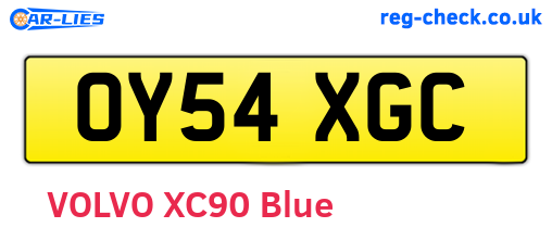 OY54XGC are the vehicle registration plates.