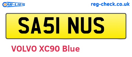 SA51NUS are the vehicle registration plates.