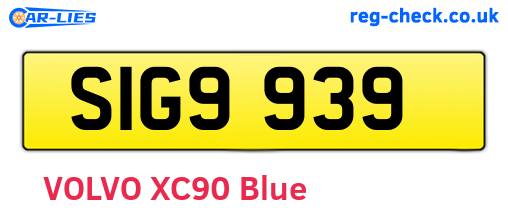 SIG9939 are the vehicle registration plates.