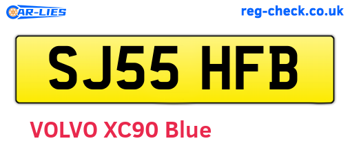 SJ55HFB are the vehicle registration plates.