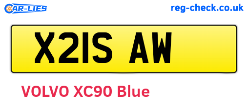 X21SAW are the vehicle registration plates.