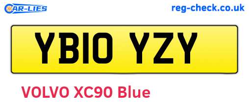 YB10YZY are the vehicle registration plates.