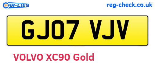 GJ07VJV are the vehicle registration plates.
