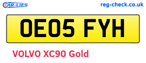 OE05FYH are the vehicle registration plates.