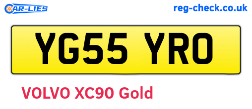YG55YRO are the vehicle registration plates.