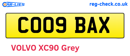 CO09BAX are the vehicle registration plates.