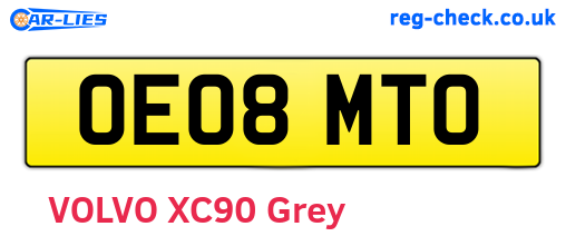 OE08MTO are the vehicle registration plates.
